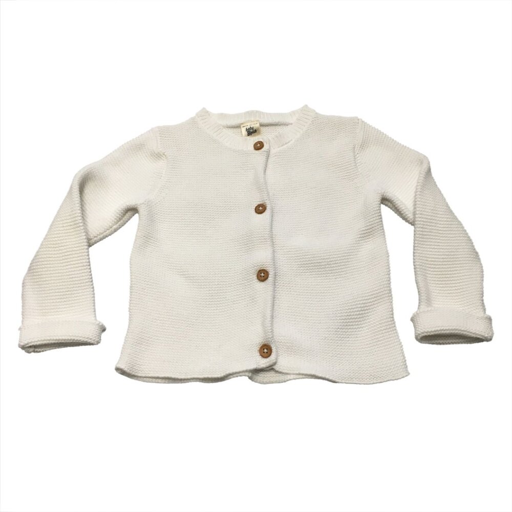 baby B'gosh  White Knit Sweater Button Front Size 18M